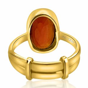 Granate Hessonita Natural Certificado (Gomed) 3.25-12.25 Ratti, Anillo Ajustable con Engaste de Bisel Ashtdhatu, Gema Astrológica Fina - Product Image 3