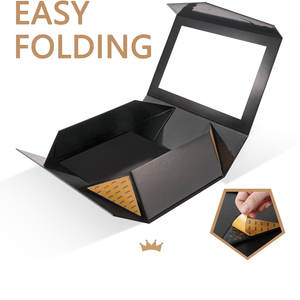 Grande boîte cadeau transparente avec fenêtre, boîte cadeau noire de 13.5x9x4.1 pouces pour cadeau contenant un ruban, une carte, une boîte de proposition de garçon d'honneur - Product Image 5