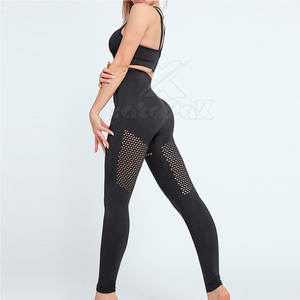 Best Selling Wholesale Women Yoga Set Solid Front High Waist Eco-Friendly Breathable Lightweight 2-Piece <b>Adjustable</b> <b>Straps</b> - Product Image 2