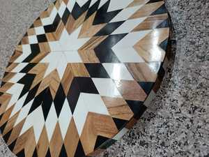 Résine de qualité supérieure et bois d'acacia iinlay planche à découper de cuisine hacher, fromage et bloc de service faits à la main pour un usage domestique - Product Image 2