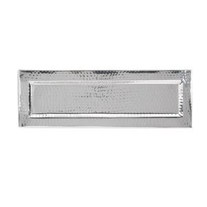 Plateau de service décoratif plat en Aluminium, plateau de service alimentaire de forme rectangulaire avec un Design texturé - Product Image 6