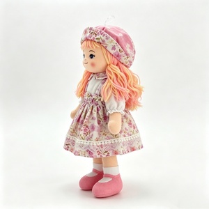 customized Soft Cloth Girl <b>Doll</b>,Pink Floral Rag <b>Doll</b>,Handmade Fabric Plush <b>Doll</b> - Product Image 4