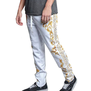 95% โพลีเอสเตอร์5% สแปนเด็กซ์ฟอยล์สีทองพิมพ์ซับลิเมชันแทร็คกางเกงขายาวสำหรับผู้ชาย - Product Image 6