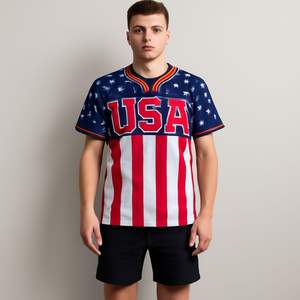 Fabricants OEM Conception libre Polyester Vintage Logo personnalisé Maillots de baseball universitaire col en V pour jeunes - Product Image 5