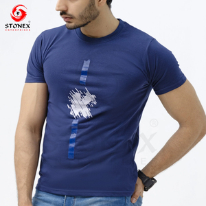 Custom Fashion Men's Summer T-Shirt Casual 100% Cotton O-<b>Neck</b> <b>Light</b> Knitted Fabric Short Sleeve Solid Design Loose Fit Front - Product Image 3