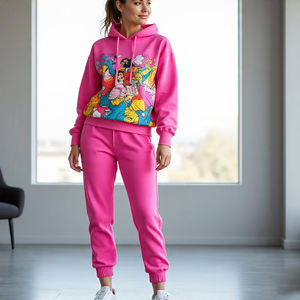 Survêtement à impression graphique pour femmes Sportswear Jogging Digital Print Two Piece Sets Breathable Hoodie And Sweatpants Sets Ladies - Product Image 2