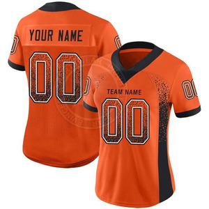 T-shirt respirant de maillot de football américain de haute qualité pour les fans, plus la taille, maillot de couleur d'équipe solide - Product Image 3