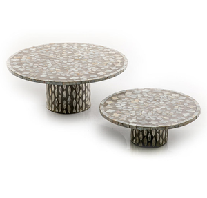 Multi Occasion Mother of Pearl Resin Base Single Tier <b>Dessert</b> Stand / Cake Stand / Cake Platter for Birthday Wedding Party - Product Image 2