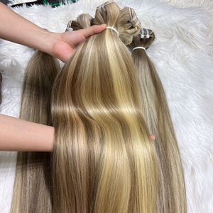 Venta caliente 100% pelo virgen de alta calidad trama recta Natural gran Stock Piano Color encaje transparente - Product Image 4