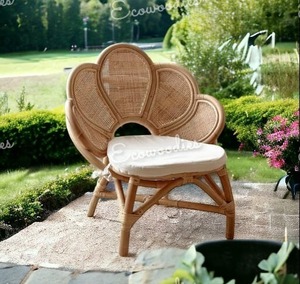 Silla Kursi de Color Natural con forma de flor de ratán de alta calidad de caña de bambú de diseño moderno para restaurante, balcón, jardín, sala de estar - Product Image 6
