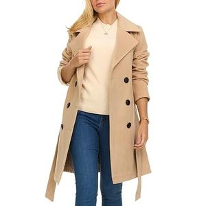 New Arrival Woolen Overcoat Trench Coats Long Sleeve Breathable Customized Color & Logo Winter Wears Woman Outerwear Trench Coat - Product Image 6