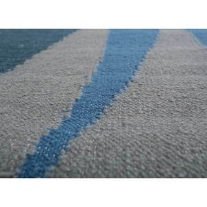 Alfombra de Lana Tejida Plana Azul Orenda, Diseño Abstracto Kilim para Decoración del Hogar, Alfombra Rectangular de Yute para Dormitorio o Pasillo, Modelo DW-224 - Product Image 3