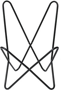 Tan Leather Butterfly Design <b>Chair</b> Black Metal Frame Soft Seat <b>for</b> Home Bedroom Living Room Hotel Rustic Style <b>for</b> Outdoor Use - Product Image 4