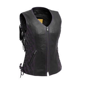 Chaleco de Motociclista para Mujer, de Cuero Genuino, Invernal, Impermeable, Ecológico, Transpirable, Ajustado y Térmico - Product Image 1