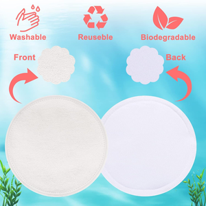 Almohadillas de lactancia de bambú orgánicas reutilizables Almohadillas de lactancia lavables con bolsa de lavandería y almacenamiento para un uso conveniente - Product Image 2