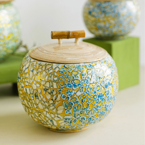 Handmade Spun <b>Bamboo</b> Bowl Decorative Bowl with Lid <b>Bamboo</b> Storage <b>Container</b> From Viet Nam - Product Image 3