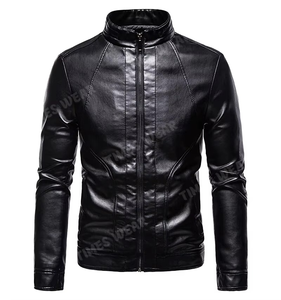 Veste en cuir décontractée pour homme, prix de gros, haute qualité, meilleur style, streetwear tendance, fermeture éclair, logo personnalisé - Product Image 3