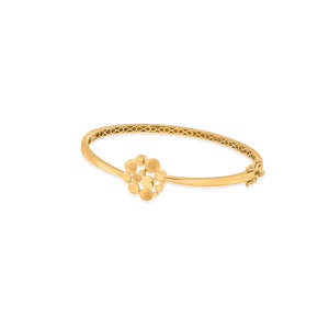 14k Gold <b>Moon</b> Bubble <b>Charm</b> Bangle Bracelet with Diamond and Pearl Star - Product Image 4