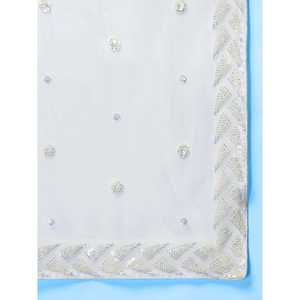 Exquisito Lehenga Choli de Lentejuelas Blancas con Dupatta para Bodas - Product Image 6