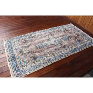 Tapis turc, tapis d'appoint 3,1x5,9 pieds, tapis en laine bleu rose - Product Image 2