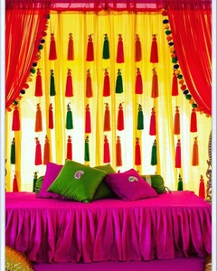 20-100 Silk Tassel Garland String for Wedding Backdrop Colourful Prop Mehndi Backdrop Tassel Garlands <b>Mexican</b> Fiesta Decor - Product Image 3