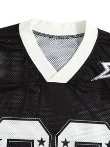 Camiseta de fútbol americano de Rugby de manga corta personalizada Unisex, camiseta de fútbol americano de equipo bordada de malla transpirable - Product Image 3