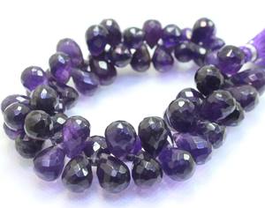 Perles à facettes en améthyste naturelle 11X8MM à 13X8MM env. 7 pouces pour collier et fabrication de bijoux - Product Image 2