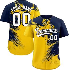 Custom 100% <b>Polyester</b> Baseball Jersey with Breathable Design Printed Sets <b>Tshirt</b> Custom Designed Baseball Clothing - Product Image 2