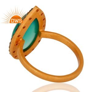 Latest Design Sterling Silver Natural Cz And <b>Green</b> Onyx Gemstone Stackable Ring Custom <b>Jewelry</b> Manufacturer - Product Image 3