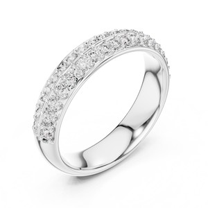 Three Row Pave Band Moissanite <b>Ring</b> 925 Sterling Silver Bridal Fine Jewelry Wholesale Eternity <b>Stacking</b> - Product Image 5