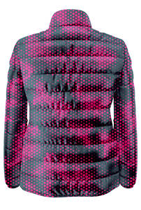 Chaqueta acolchada de burbujas con bloque de color de dos tonos personalizada, totalmente sublimada, impermeable, a prueba de viento, cálida para invierno, estilo informal - Product Image 3
