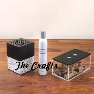 Brûleur à Bakhoor Arabe au Design Attrayant en Bois avec Boîte et Plateau en Acrylique pour l'Utilisation de Parfum d'Ambiance à la Maison - Product Image 4