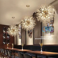 Lustre moderne de luxe en cristal design pissenlit éclairage décoratif élégant pour salon salle à manger EAU USA KSA Chine Bahreïn
