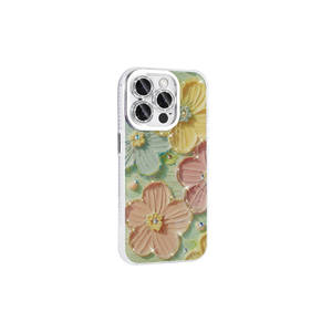 Étui de téléphone portable en silicone rigide blanc de luxe Netzy SAFA Garden Series pour iPhone 15 Pro Max, motif floral, strass - Product Image 6