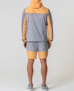 Personalizado de alta calidad 95% poliéster 5% Spandex chaquetas a prueba de viento tejido de cuatro vías estiramiento ropa deportiva chándales ligeros para hombres - Product Image 6