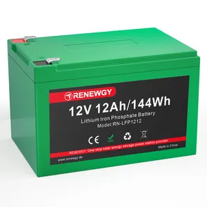 Batteria ricaricabile agli ioni di litio Lifepo4 batteria solare 12v 12ah batteria al litio