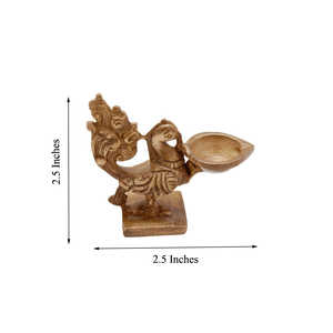 Magnifique Peacock Designer Brass Diya - Product Image 2