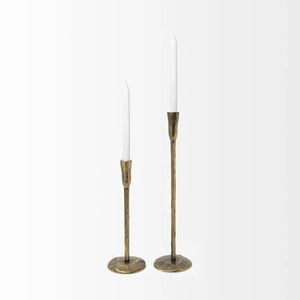 Set of 2 Aluminum Gold Plated Taper Candle Holder Handcrafted for Home & Wedding Lighting Decor Candle Taper - Product Image 4