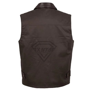 Classic Retro Men Motorbike Leather <b>Vest</b> Western Cowboy Motorcycle Biker Sleeveless Jacket Stylish <b>Slim</b> Fit Streetwear - Product Image 2
