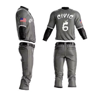 Vente en gros OEM uniformes de baseball 100% polyester pour hommes ensemble maillot et pantalon respirants design personnalisable pour les joueurs de softball - Product Image 4