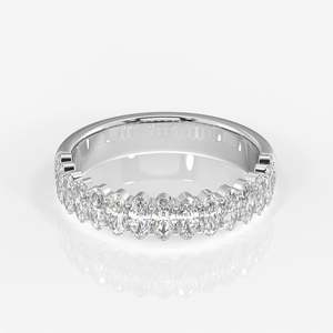 Oval Cut Lab Grown Diamond Wedding <b>Ring</b> with 14k Gold Band - Product Image 4