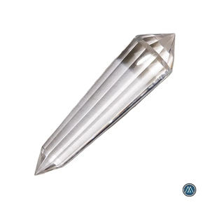 Top Grade 4-24 Sided Hand Carved Vogel Double Terminated Natural Clear Quartz <b>Wand</b> Gemstone Love for Feng Shui Healing - Product Image 1