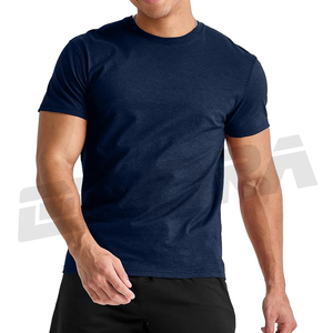 Chemise de sport unie à col rond pour garçons à manches courtes et col rond haut d'entraînement actif vêtements de fitness décontractés t-shirt de sport personnalisé disponible - Product Image 1