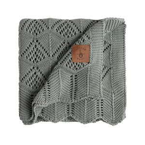 100% Tencel Lenzing Lyocell EMILY Manta de bebé 80*100 cm Lily Pad Crochet Cable Knit Manta para bebé - Product Image 1