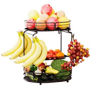 Panier à fruits en métal pour les amateurs de décoration intérieure à la recherche d'accessoires de cuisine pratiques et élégants - Product Image 1