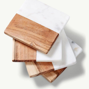 Most Selling Top Quality Customize Square Round <b>Epoxy</b> Resin Wood Coaster With Holder Set Available in Custom Design From India - Product Image 3