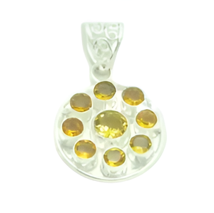 Round Shape Citrine Gemstone Pendant 925 Sterling Silver Classic Fashionable Pendant for Wedding, Gift & Engagement for Women - Product Image 5