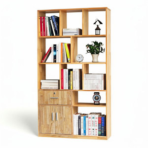 KTB68145 ชั้นวางของตกแต่งพร้อมลิ้นชัก 100x30x180 ซม. ไม้ยางพารา แบบตั้งพื้น สำหรับติดตั้งในห้องนั่งเล่น - Product Image 1