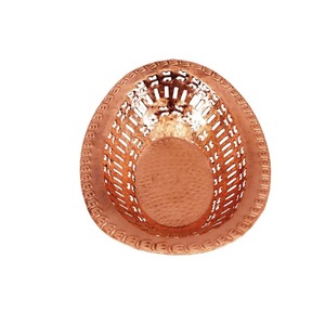 Envoi en vrac pur cuivre ovale pain panier perforé plats de service Restaurant hôtel maison boulangerie cafés bar fêtes de mariage - Product Image 1