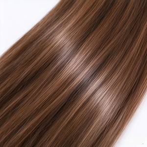 Brown Blonde Straight <b>Human</b> <b>Hair</b> <b>Wig</b> Lace Front Long Hairpiece <b>Glueless</b> Daily Wear Cosplay - Product Image 4
